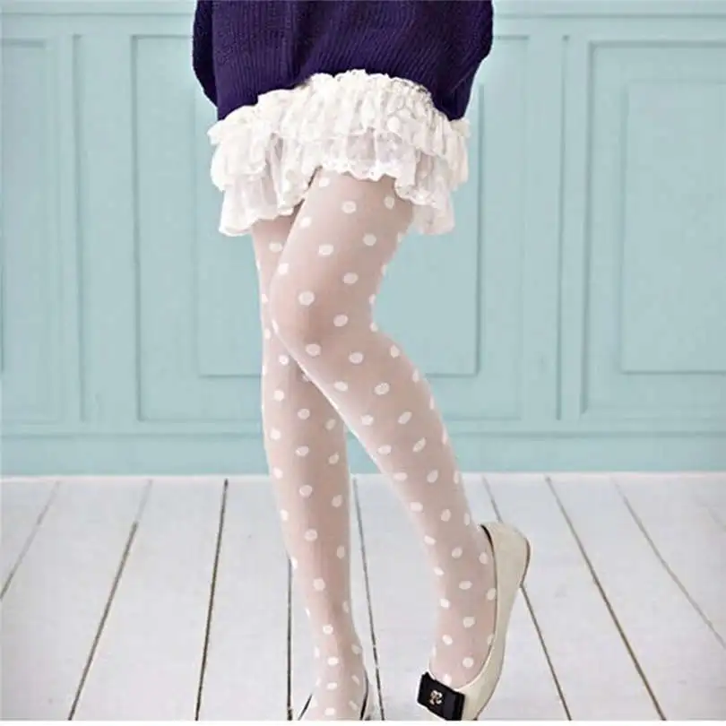 1 Pair Womens New Fashion Sexy Elegant Ladies Summer Sexy Sheer Lace Big Dot Pantyhose Stockings Tights Dots Stocking #4F03  (1)