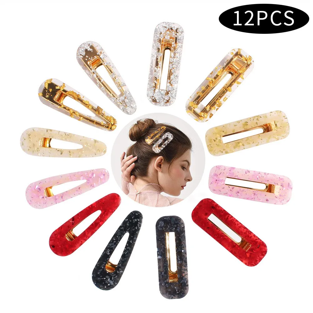 

FASACC Woman Acrylic Hair Clips Girls Geometric Hairpin Women Girl Korea Hollow Barrettes Fashionable Hair Ornaments Accessories