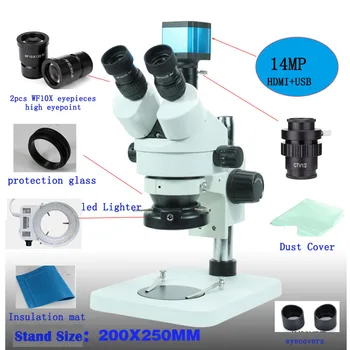

NEWSCOPE 7X-45X Trinocular Stereo Zoom Microscope 14MP Camera HDMI TF Card Storage Microscope Light Ring Protection Cover