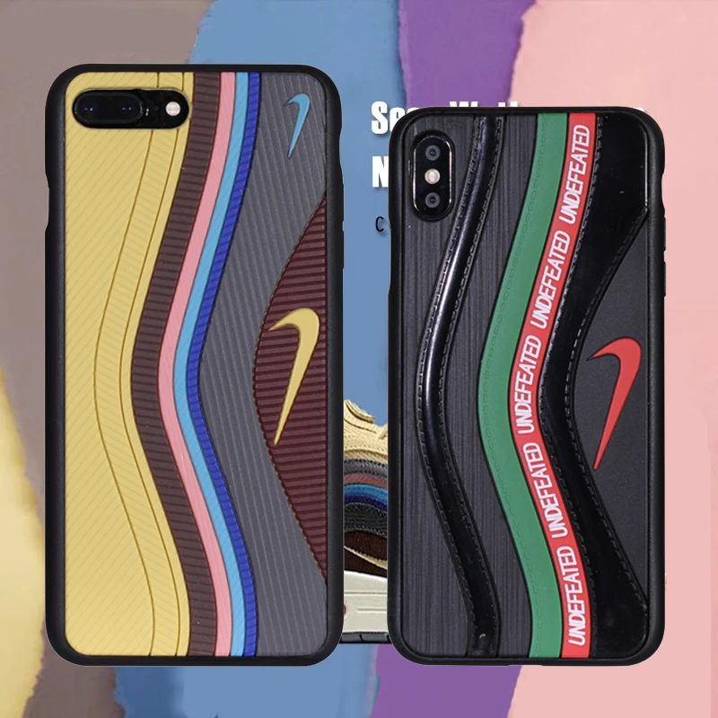 

New Sneaker Sports Shoes Correct Tick Symbol 3D Emboss Phone Case for iPhone 6 6S 7 8 Plus Back Cover for iPhone X 10 XS XR MAX