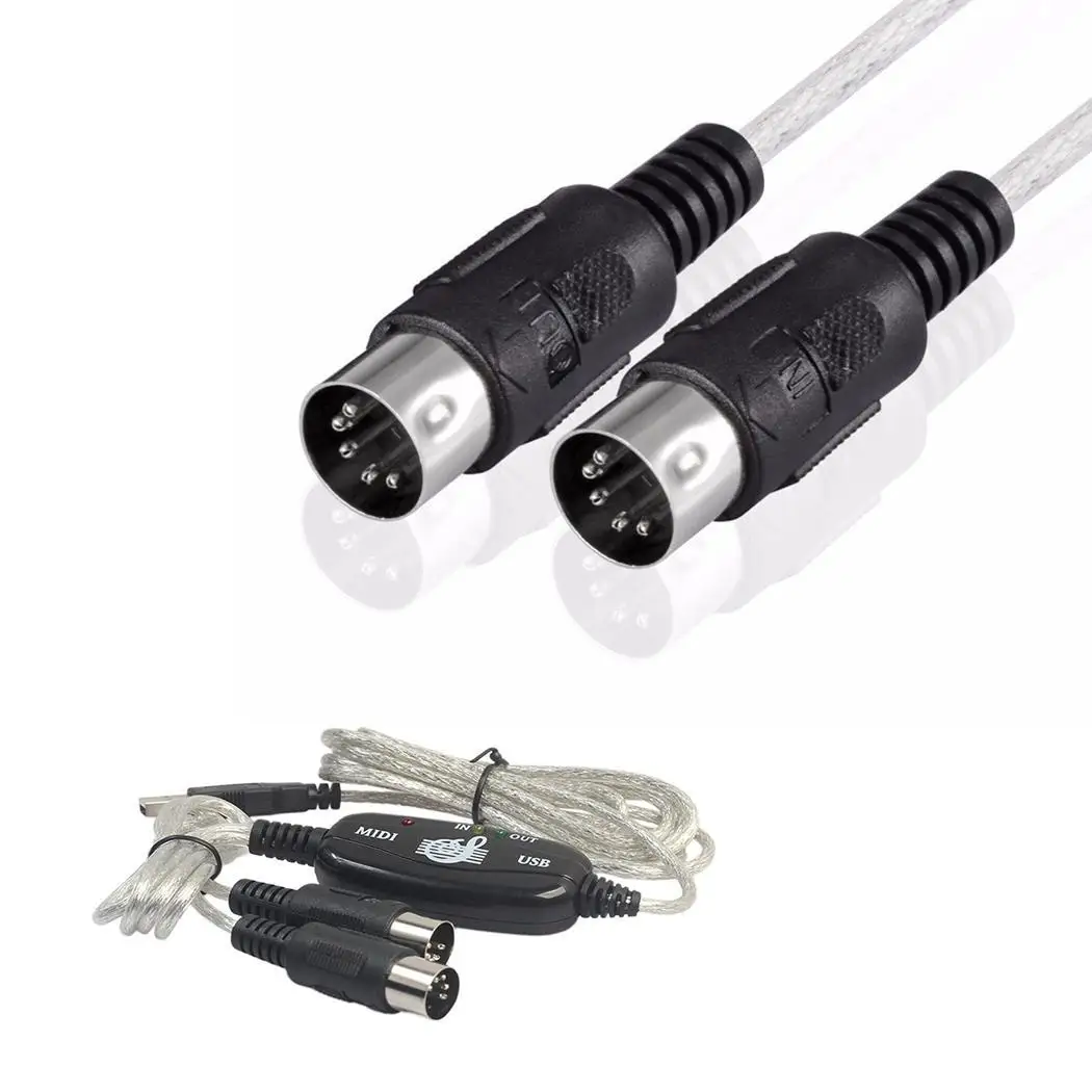 USB в кабель MIDI конвертер для музыки черный адаптер клавиатуры 190 см/74 8 дюйма шнур| |