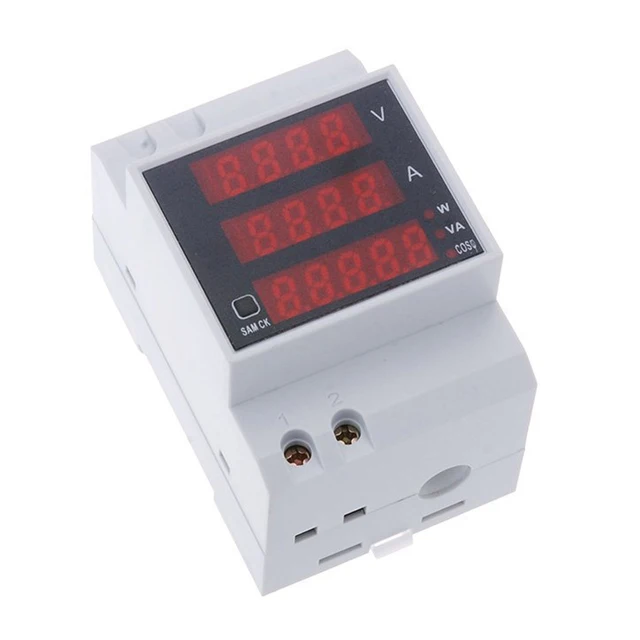 Multi functional digital current DIN rail Supply voltage Display