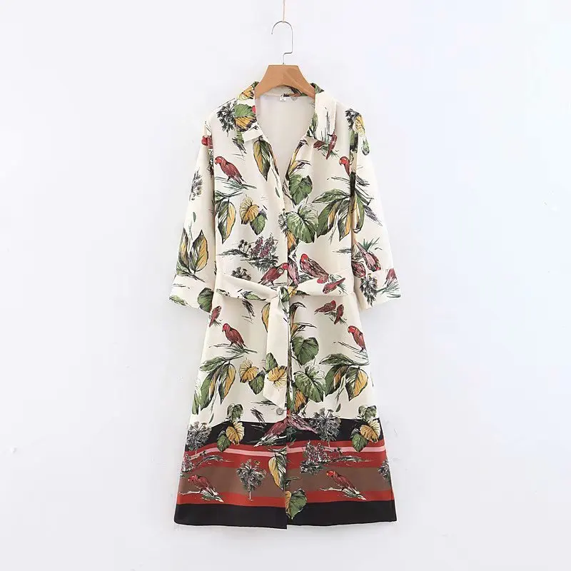 

XZ50-1967 European and American Fashion Orientation Flower Printed Shirts