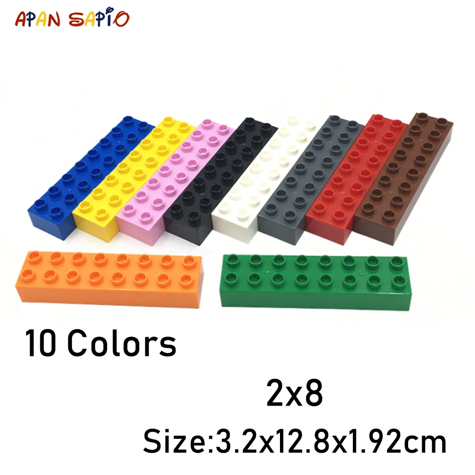 

DIY Building Blocks Big Size High 2X8 2PCS/lot Educational Building Blocks Brick Toys for Children Compatible with LegoeING
