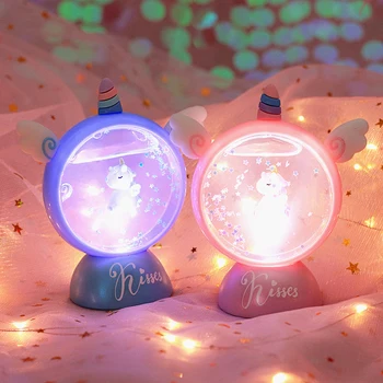 

LED Crystal Table Lamp Cartoon Resin Unicorn Night Light Romantic Bedroom Decoration Atmosphere Lamp Baby Kids Birthday Xmas Gif