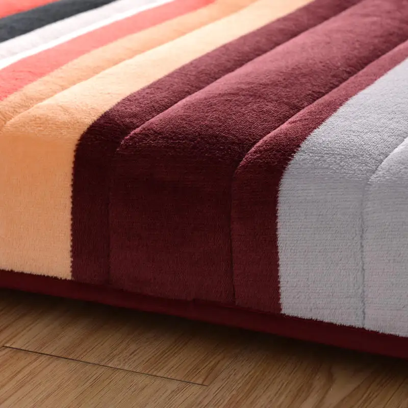  Slow Tree Flannel Mattress Thicken10cm Foldable Queen Bed Mat Home Tatami Bedroom Furniture Single/ - 33041083578