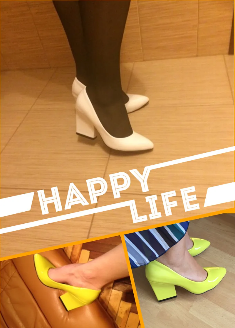 Meotina Обувь на высоком каблуке женские белые свадебные туфли модные туфли для вечеринок на широком высоком каблуке обувь желтого красного цвета больших размеров 9 10 41 43