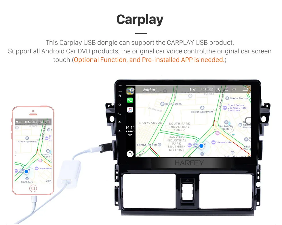 Clearance Harfey 10.1" Android 6.0/8.1 2Din GPS Car Radio For 2013 2014 Toyota Vios Multimedia Player Head Unit Support Backup Camera 6