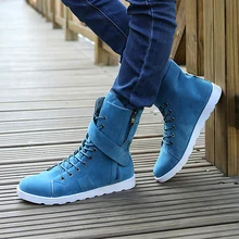 2017 Spring and autumn men boots tidal current male high-top shoes men canvas shoes men rivet brand casual shoes