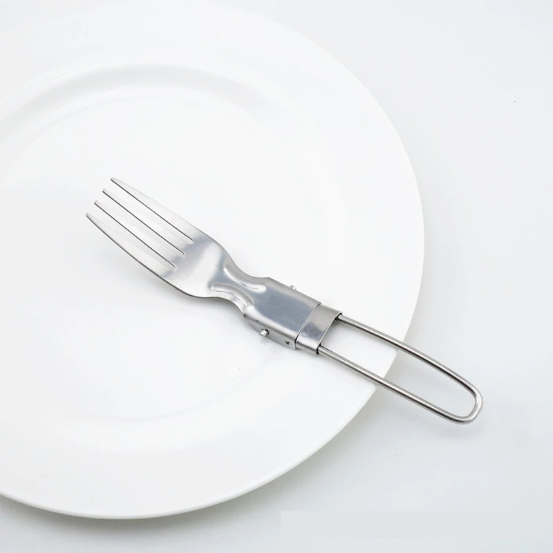 Наружная складная вилка из нержавеющей стали набор ножей ложка Складная посуда для пикника кемпинга посуда для приготовления пищи в походе