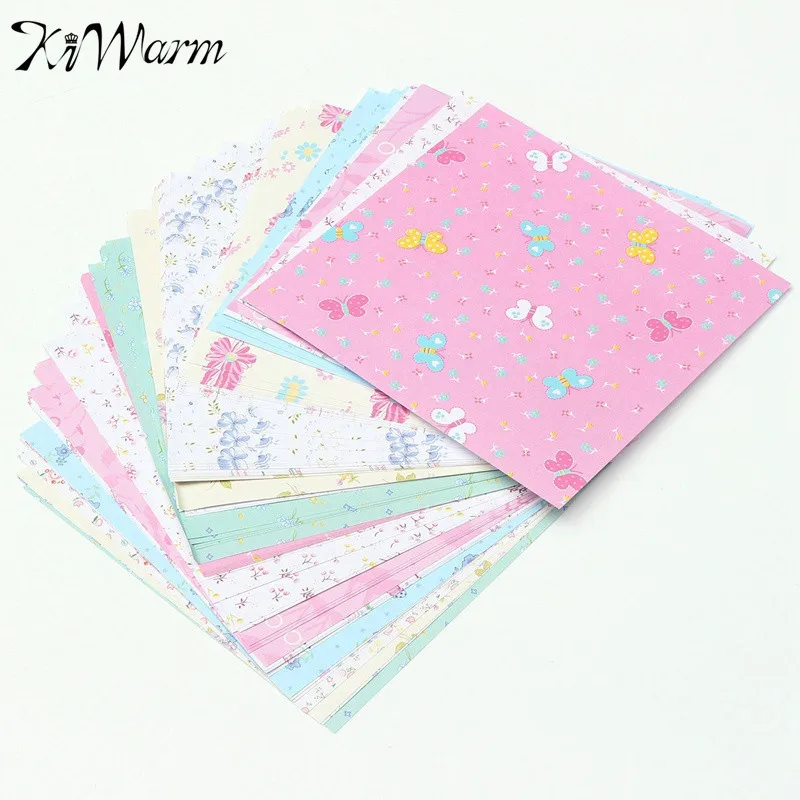 

KiWarm On Sale 72Pcs Floral Pattern Origami Paper Single Sided DIY Kids Folded Paper Craft Scrapbooking Decor Pattern Randomly
