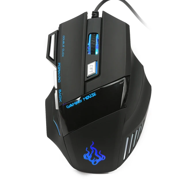 Cheap Wired USB Gaming Mouse, 7 keys Professional PC Laptop Computer Mouse Gamer Mice Colorful LED 5000dpi USB Optical Mouse 