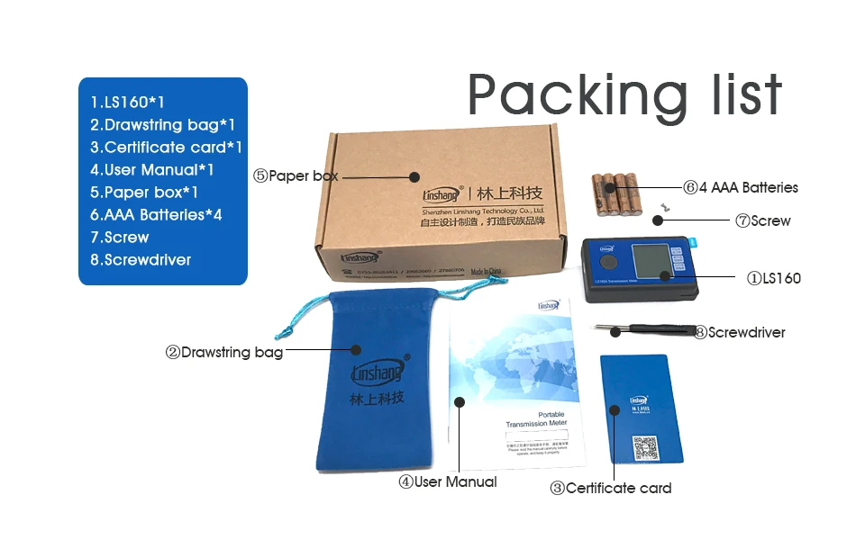 Оконный тинт-метр LS160A Linshang, ручной оконный ТИНТ, измеритель передачи, самокалибрующийся с ИК УФ-блокировкой, коэффициент пропускания