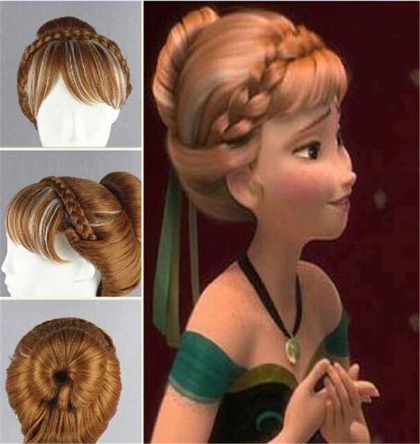 Free Shipping Anna Princess Cosplay Coronation Wig Updo Wigs Dress