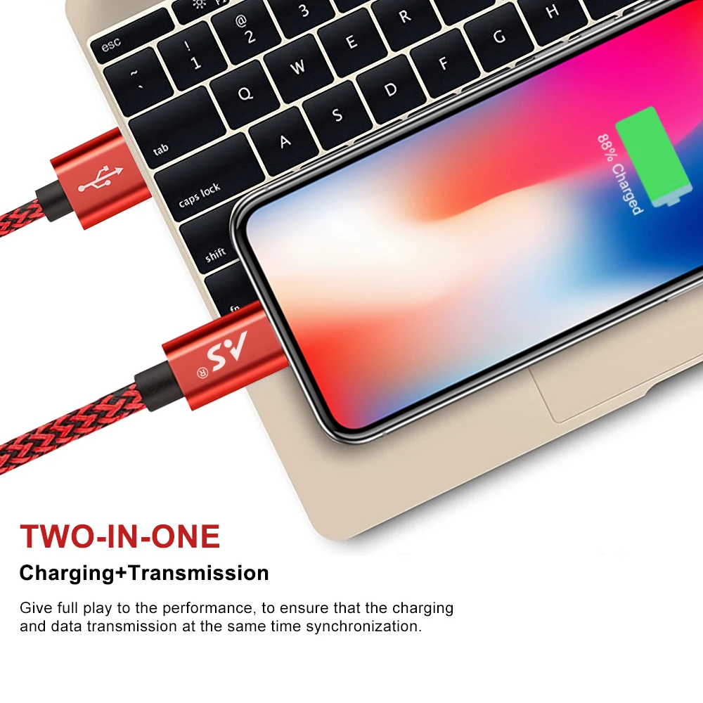 Usb-кабель A.S для iphone Xs max Xr X 8 7 6 plus 6s 5 s plus ipad mini, кабели для быстрой зарядки мобильного телефона, шнур для передачи данных