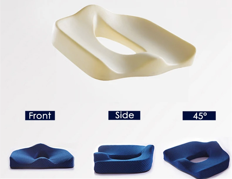 PurenLatex 45*40 Orthopedic Coccyx Memory Foam Chair Car Seat Cushion Pillow Pad Wheelchair Mats For Postpartum Hemorrhoid Treat