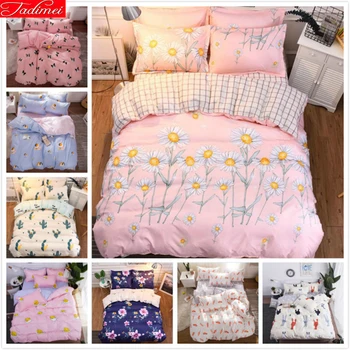 

High Quality Soft Cotton Bedding Set 3/4 pcs Couple Double Big Size Duvet Bed Linen King Queen Single 4/5/6/7 feet Duvet Cover