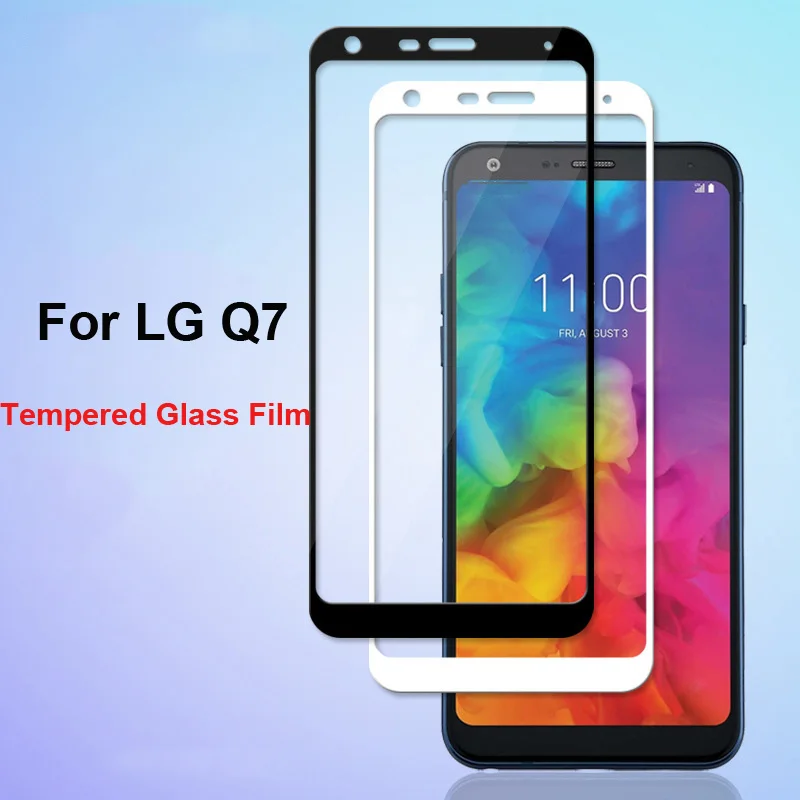 1 шт ультра-тонкий белый черный цвет полный экранный протектор из закаленного Стекло пленка для LG Q7 LGQ7 защитное стекло-пленка