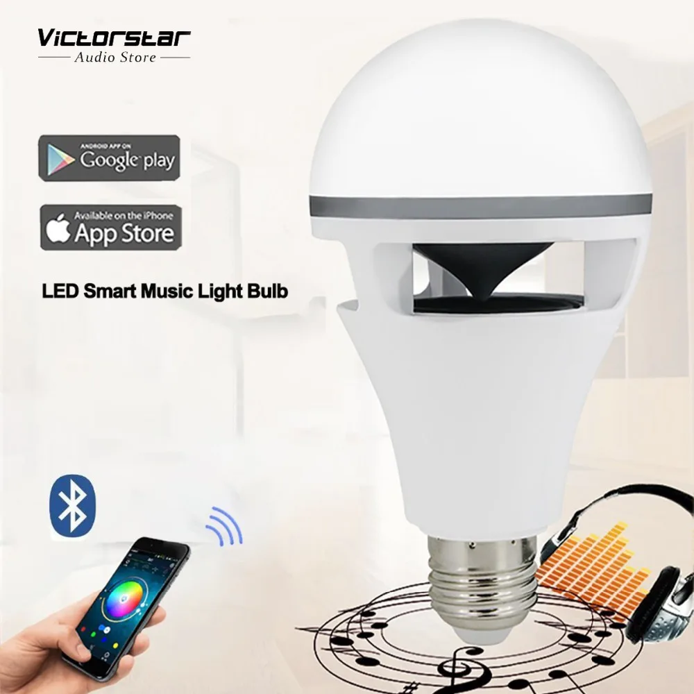 

Light Bulb with Bluetooth Speaker 10W LED Music Light Bulb Work with App of iOS/Android, Colors Mood Lighting Mode, E27