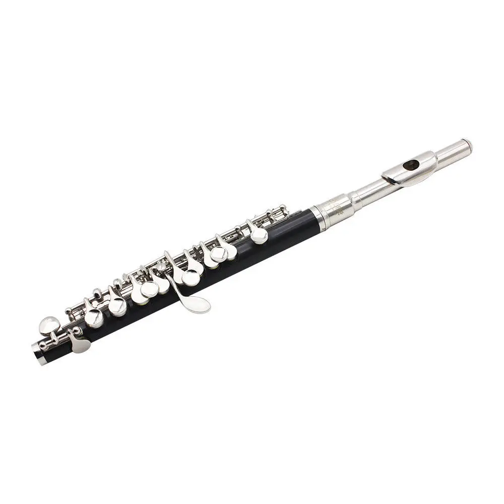 Профессиональный Серебряный черный C Ключ Piccolo музыкальный инструмент с чехлом набор для ухода