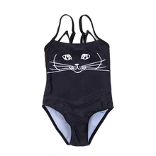 Pudcoco Лидер продаж Мода мать дочь 3D черный бикини с кошками купальники Семейные одинаковые купальник