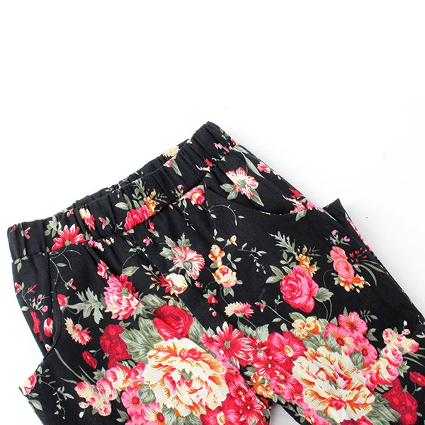 Stylish Girls Sport Cute Clothes Sleeveless Shirt+ Floral Pants Headband 3pcs Vogue Baby Clothing For 2-7Y