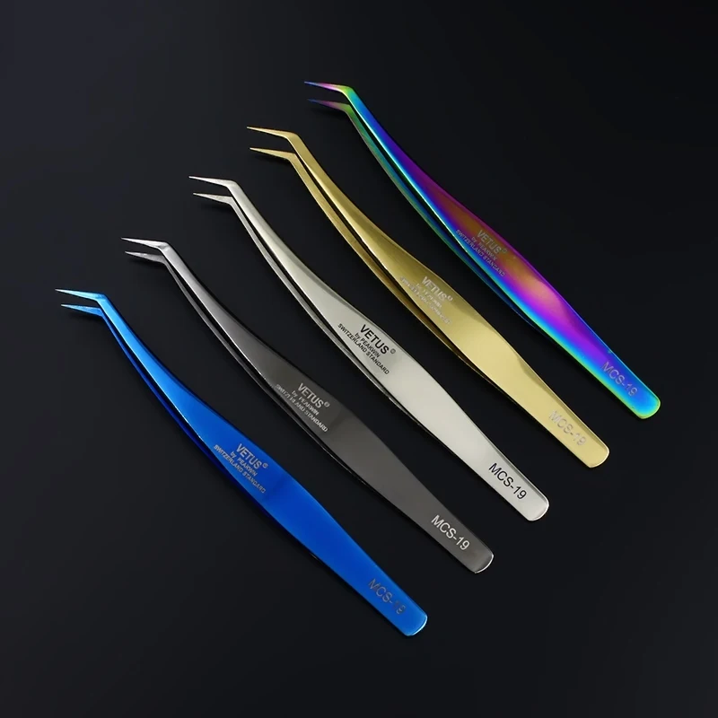 2018 NEW 100 VETUS MCS18 /19 Rainbow Tweezers False Eyelash Extension