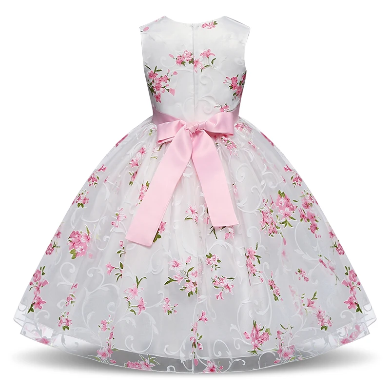 Платье для маленьких девочек; Детские платья без рукавов с цветочным рисунком и поясом; Детский костюм принцессы; школьная одежда для девочек