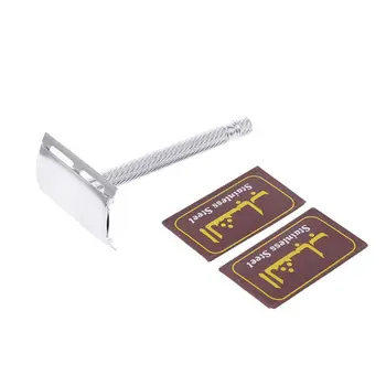 

1 Set Safety Manual Razor Double Edge Blades Replacements Men Beard Trimming Facial Hair Mustache Remove Home Accessory