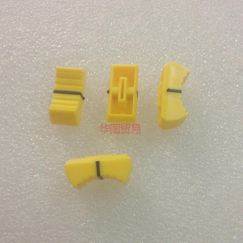 

10pcs Mixer Dimming table Straight Slip Potentiometer Fader Knob Cap / Push Button Cap 8mm Hole / Fader Cap Yellow