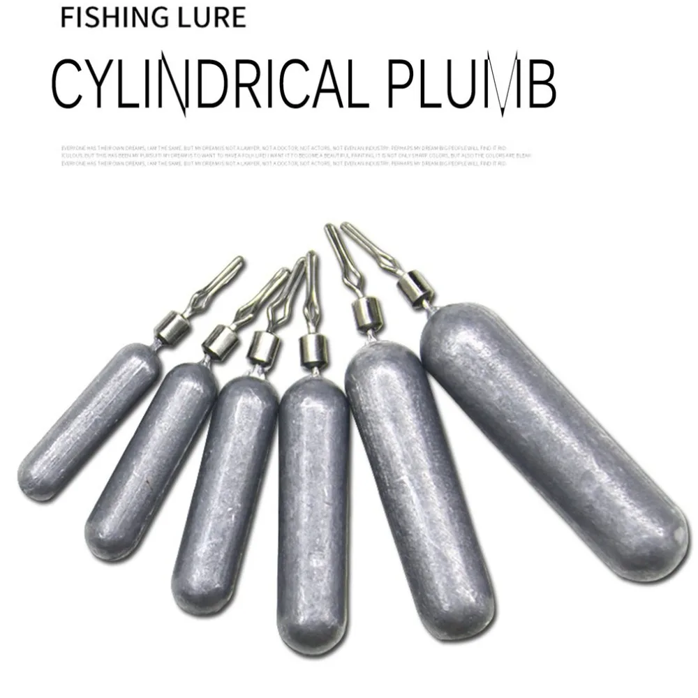 

5Pcs/Set Pour Fishing Lead Sinker Cylindrical Shape Accessories Sinker Fishing Tackle Solid Drop Shot Fishing Tackle 2.5g 5g 7g