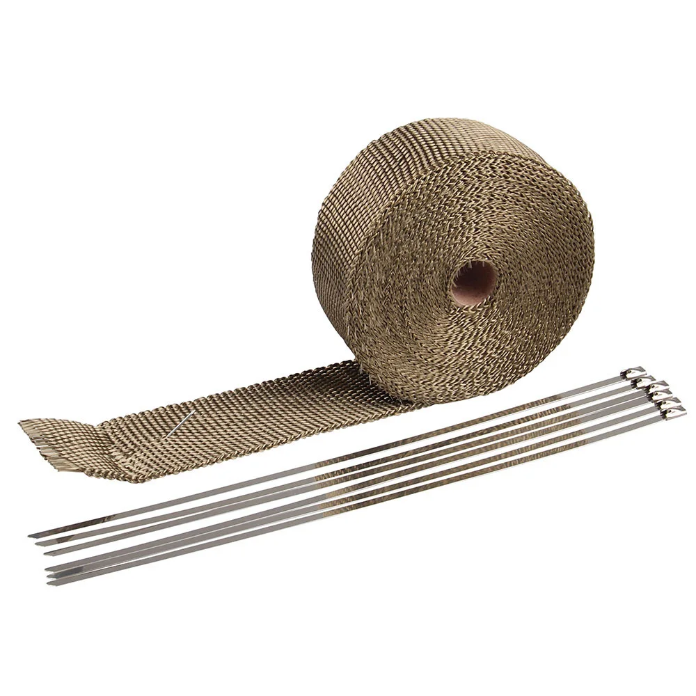 

10m 15m Motorcycles Exhaust Front Pipe Anti-hot Wrap Motorbike Thermal Pipe Roll Titanium Exhaust Wrap Heat Insulation Tape Kit