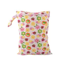 Сумка для детских подгузников с цветочным принтом на молнии, сумка для влажной сушки, водонепроницаемая сумка для влажной ткани, рюкзак, многоразовая сумка для подгузников