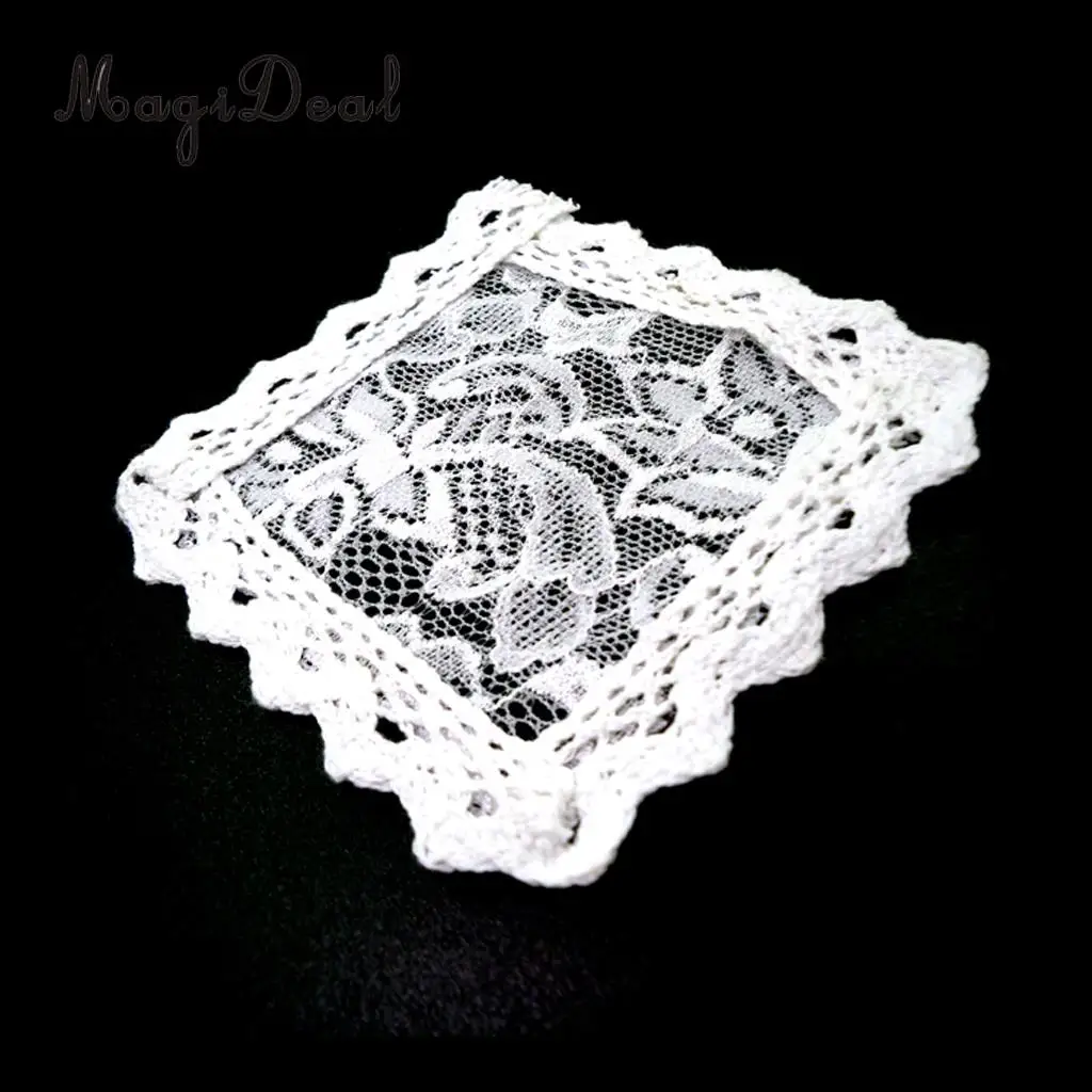 1/12 Scale Dollhouse Miniature Mini Tabletop Desk Decor Kitchen Tablecloths Table Cover Furniture Decor White