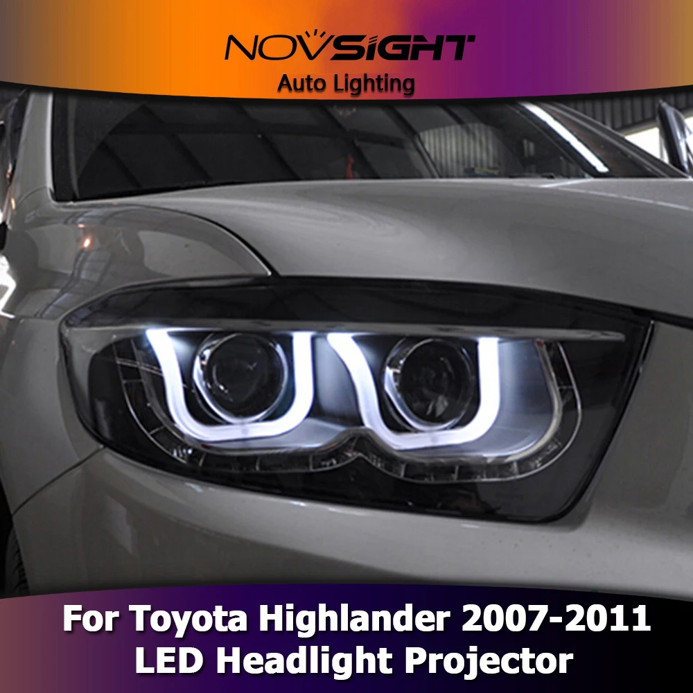NOVSIGHT 2 шт. Автомобильный светодиодный светильник на голову s проектор налобный фонарь Водонепроницаемый DRL светильник Дневной светильник для Toyota Highlander 2007-2011