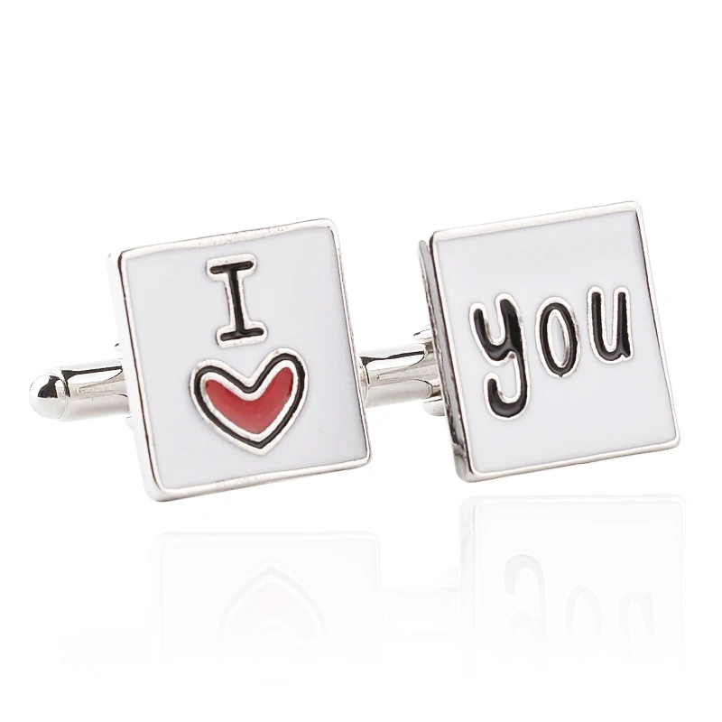 Горячая Распродажа модные свадебные запонки I love you/мой папа/моя жена модная