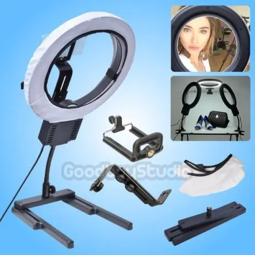 

Studio 40W 5400K Photo Diva Ring Light w/ Diffuser + Table Top H-Stand + Camera Phone Holder for Youtube Video Photo Selfie