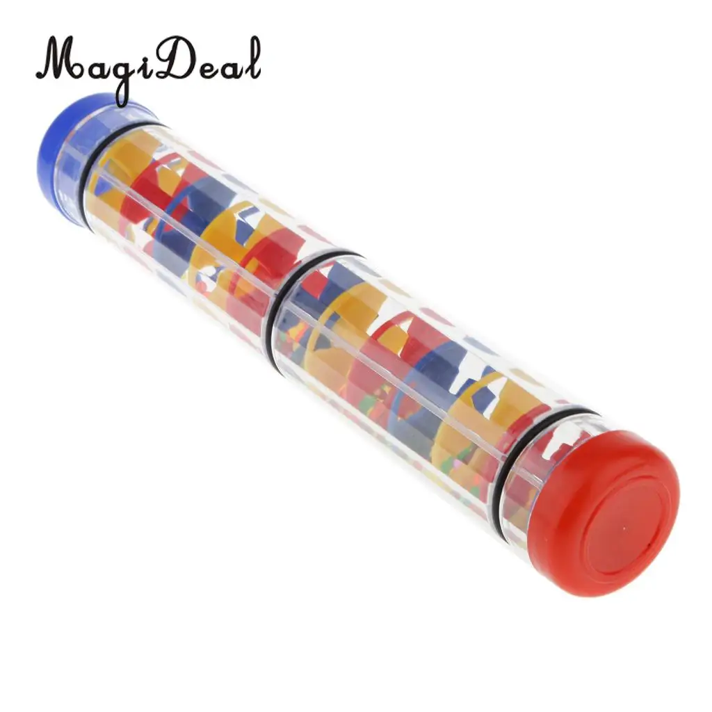 MagiDeal 1Pc Plastic Rain Sound Maker Shake Colorful Beads for Infant Baby Kids Youth Learn Play Toy Novelty Gift 20cm 10cm 30cm
