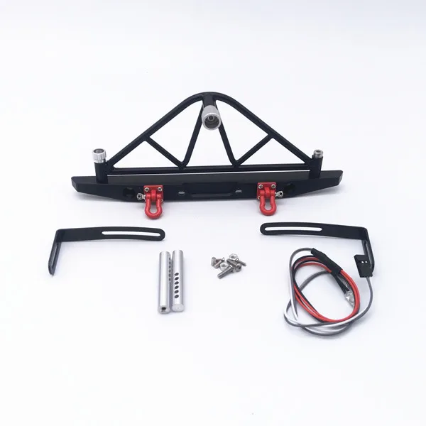 

1Set AX90046 Jeep Rear Bumper Metal Anti Collision Damper with Spare Tire Bracket+LED Light Strip for Axial scx10 II RC Cars
