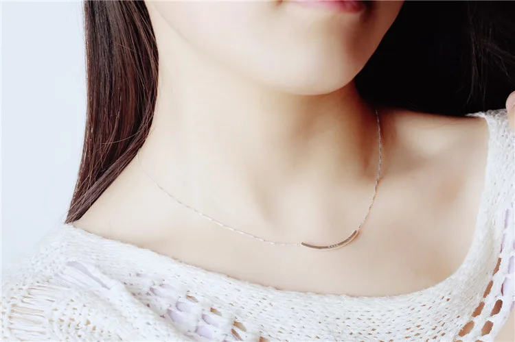 Серебряное Ожерелье S925 пробы литература свежая Мода простое|sterling silver necklace|925 sterling