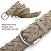 Men Suede Leather Knitted Belt With Wax Rope Braided Strap Antique Silver Buckle Without Holes Cotton Weave Handwork Belts Beige ► Photo 2/6