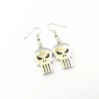 

HBSWUI Wholesale Free shipping 20pair a lot Punisher Earrings HJIKRDF02