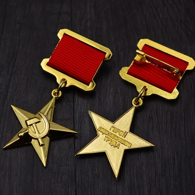 Венера советская страна микро кошелек соцтруда герой медаль Золотая Звезда Вторая мировая война СССР пятизвездный сплав CCCP Значок