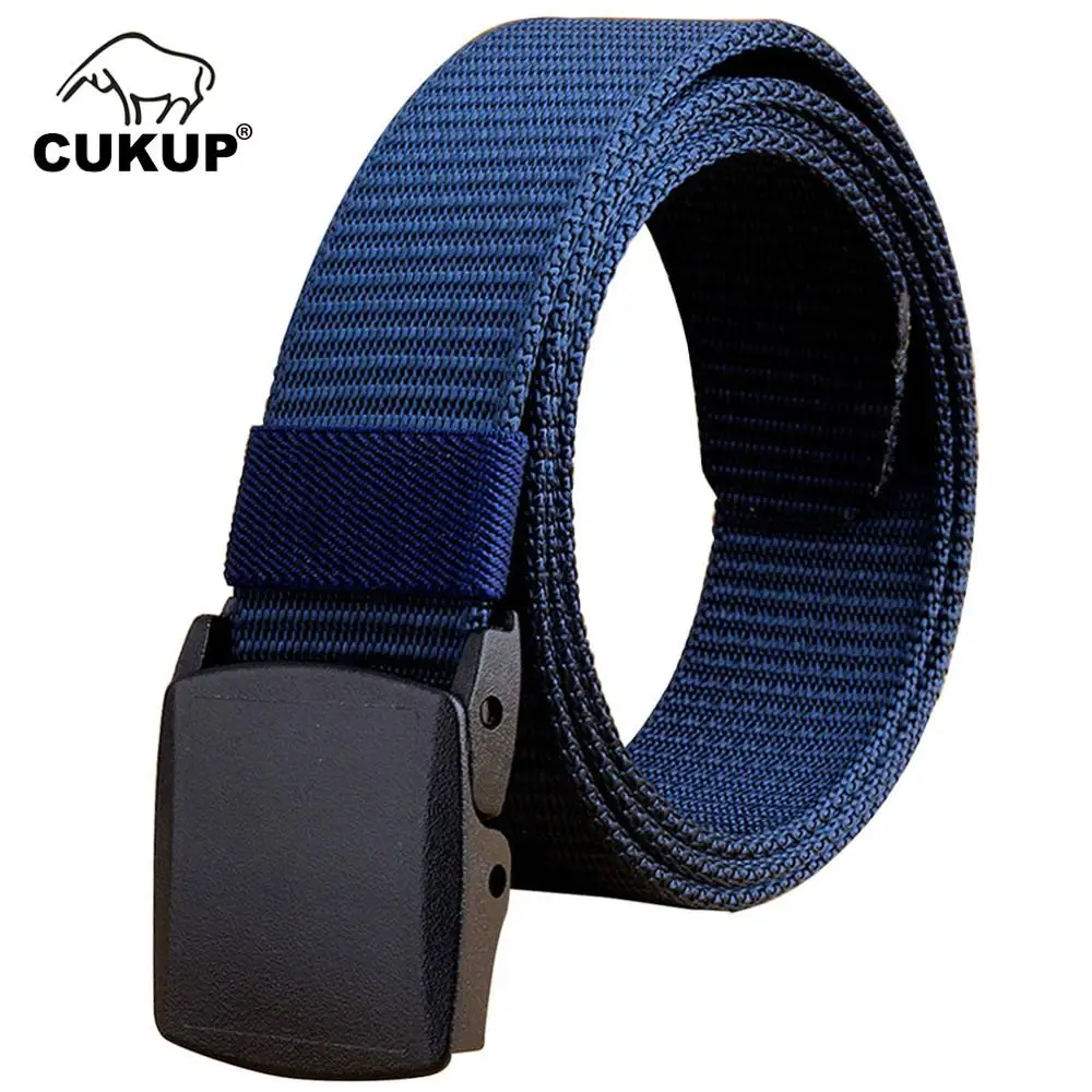 

CUKUP Ladies Quality Design Outdoor Wear Resistant Canvas Belts Thickening Plastic Buckle Male Leisure Accessories Belt CBCK077