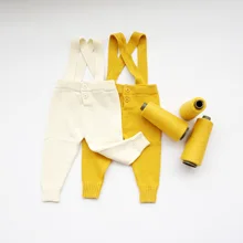 INS Infantile Enfants Bébé Laine de Coton Tricoté Bretelles Pantalon De Mode Bébé Fille et garçon Automne Vêtements