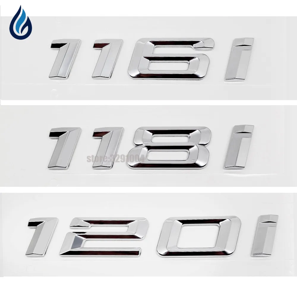 

116i 118i 120i Chrome emblem Badge Decal Number Letter Stickers for BMW 1 series F20 F21 E87 E81 E82 E88 Car Styling Accessories