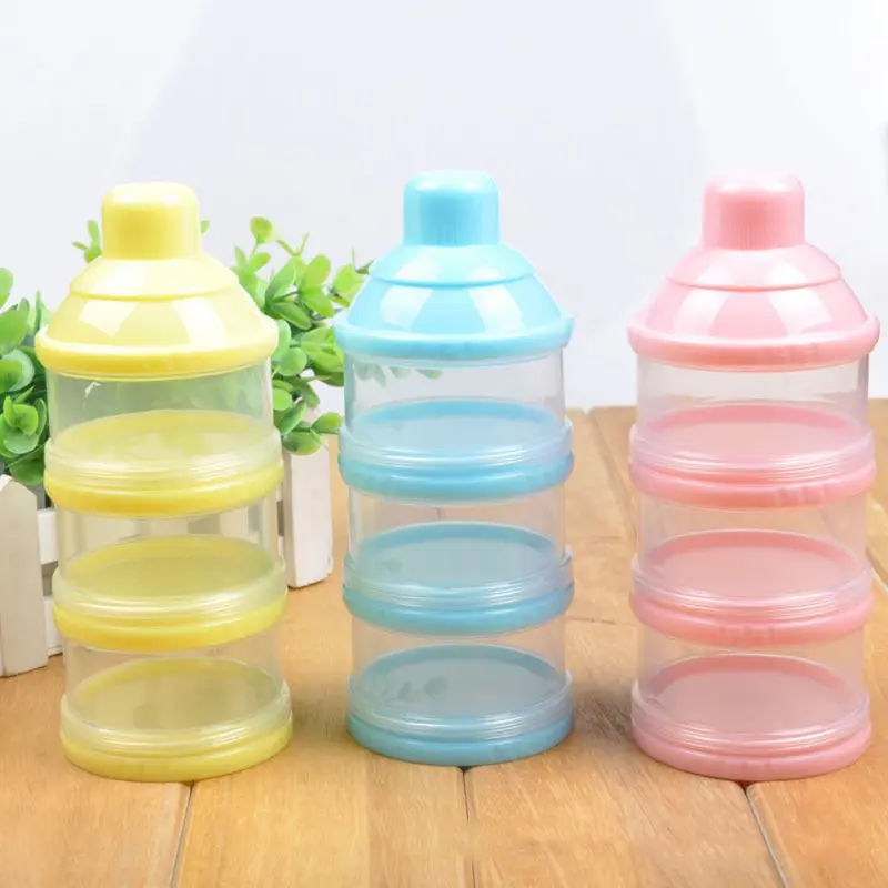 

Infant Baby Portable Solid Three-Layer Milk Feeding Children Bottle Box Removable Kids Travel Storage Powder Container