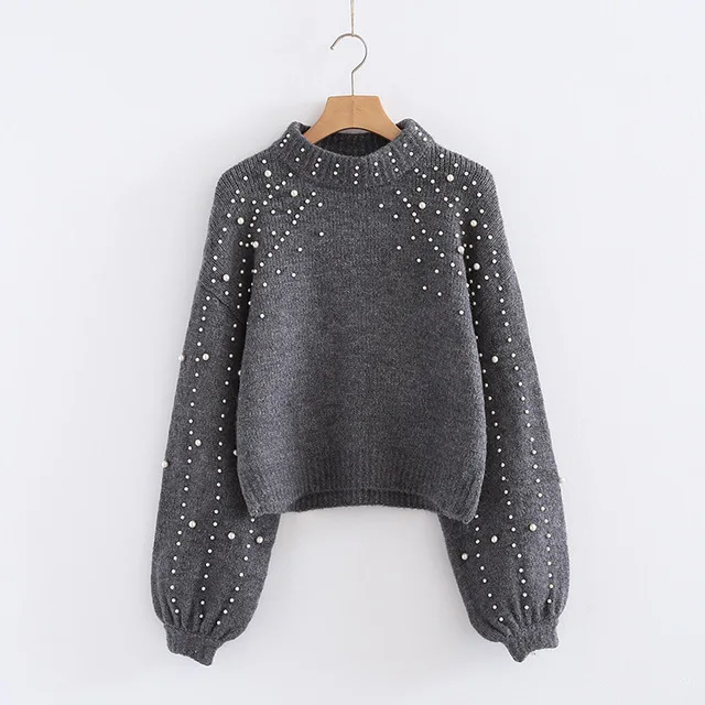 

2019 Autumn winter knitted women sweaters pullovers long sleeve O-Neck Rivets Casual sweater women slim Pull Femme jumpers mujer