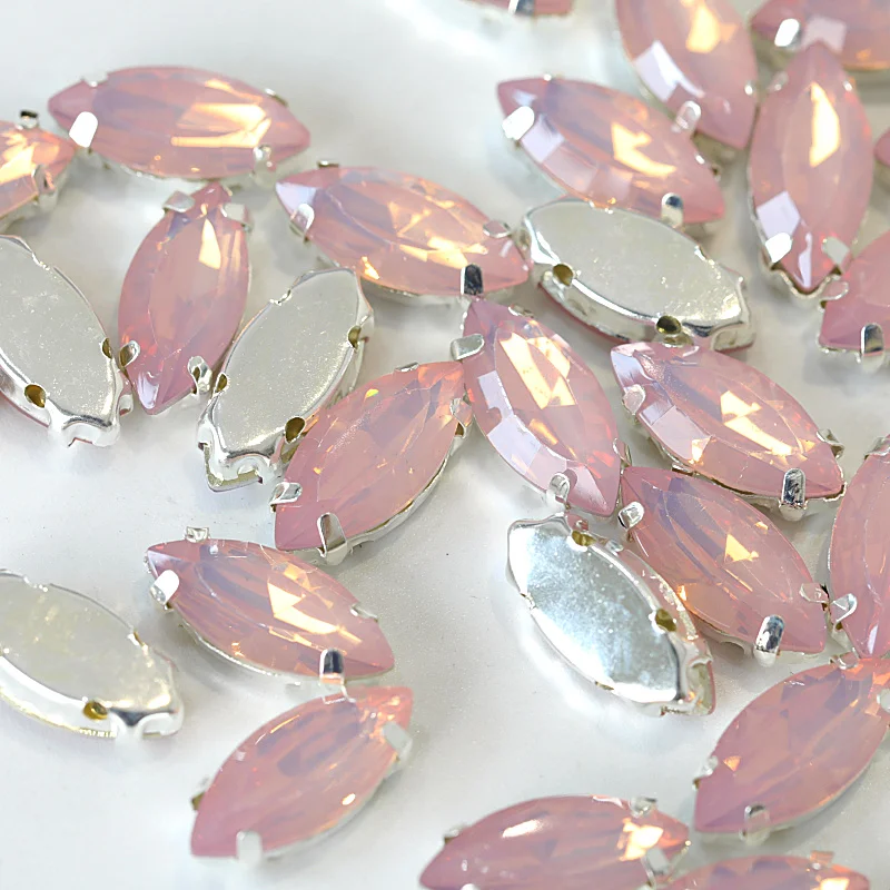 Опал Цвета лошадиный глаз 7x15mm20pcs смолы Вшитая на стразовые с схватка Наветт шитые
