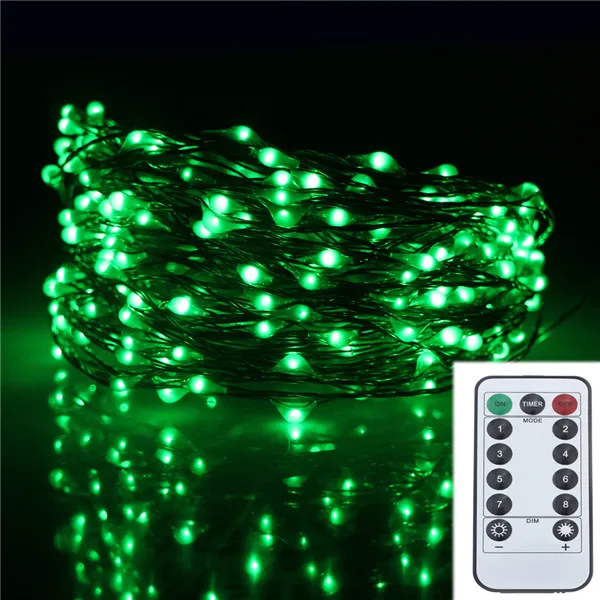 20 м 200 светодиодный 8 режимов медный провод, работающий от аккумулятора, светодиодный свет, Рождественская уличная гирлянда, украшение, свадебная гирлянда - Испускаемый цвет: Green